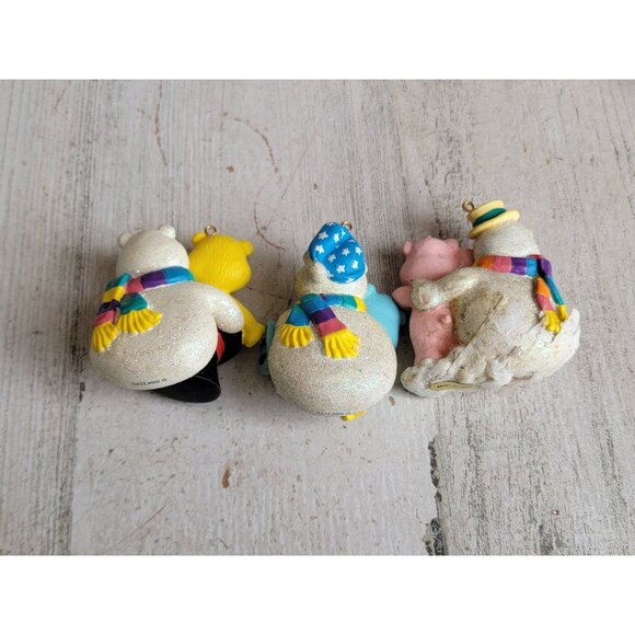 Vintage care bear snow glitter set ornament xmas cheer sunshine - Picture 5 of 5